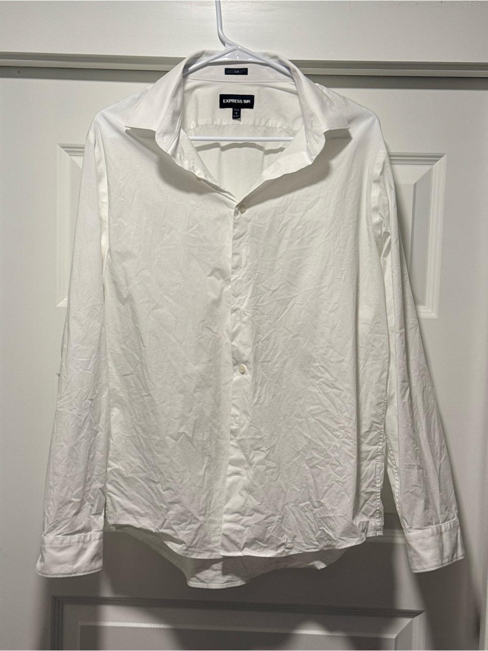 Express Men's White Dress Shirt - Classic Spread Collar 16.5